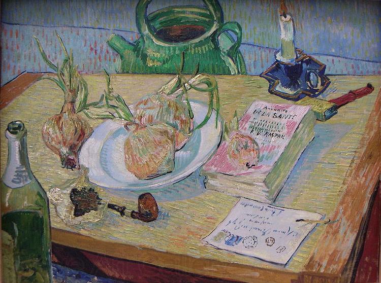 Vincent Van Gogh Still life with a plate of onions France oil painting art